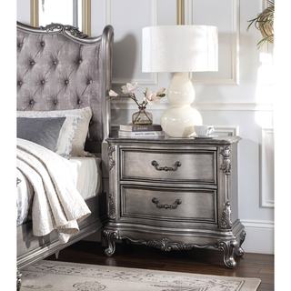 Sunvega Traditional Luxury Nightstand with 2 Drawers in Cherry Oak Finish