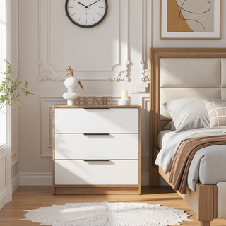 Sunvega Maryland Three Drawer Dresser with Superior Top in Black Wengue Pine Finish