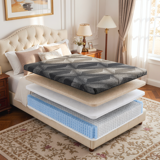 Sunvega Diamond Matrix Copper Cooling Hybrid Waterfall Top Mattress with Medium Feel