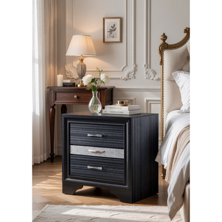 Sunvega Chic Nightstand with Spacious Storage Drawers and Dedicated Jewelry Organizer