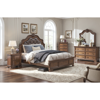Sunvega Dark Brown Finish Traditional Nightstand with 2 Dovetail Drawers and Cedar Veneer