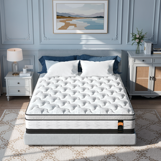 Sunvega 14 Inch King Cooling Gel Hybrid Mattress with Pocket Springs for Balanced Comfort
