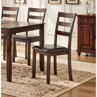 Sunvega Contemporary Espresso Finish Dining Set with Cushioned Ladder Back Chairs and Bench