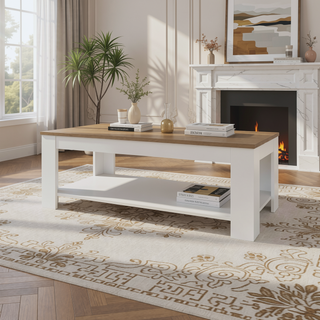 Sunvega White Modern Bathroom Storage Cabinet with Door and Two Shelves