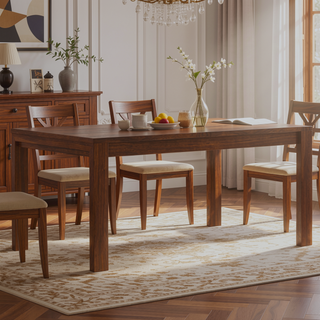 Sunvega Transitional Walnut Veneer Extendable Dining Table with Butterfly Leaf