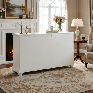 Sunvega Coastal Farmhouse Gray 10-Drawer Dresser for Easy Home Assembly