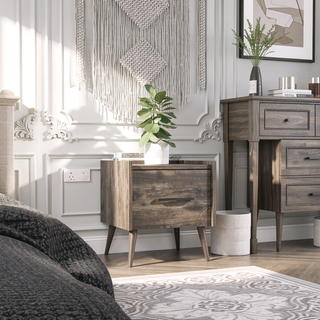 Sunvega Wall-Mounted Nightstand with Single Drawer for Bedroom or Living Room