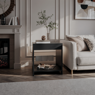 Sunvega Compact Modern Night Table with Spacious Shelf for Bedroom