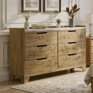 Sunvega Transitional Light Aspen Brown Nightstand with LED Light and USB Ports