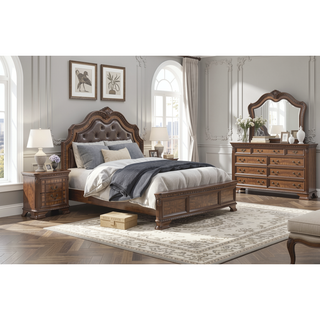 Sunvega Dark Brown Finish Traditional Nightstand with 2 Dovetail Drawers and Cedar Veneer
