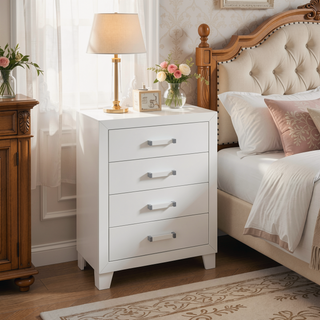 Sunvega White Queen Upholstered Bed with Modern LED Accent Lighting
