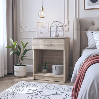 Sunvega Pictor Nightstand with One Drawer and Lower Shelf Superior Top