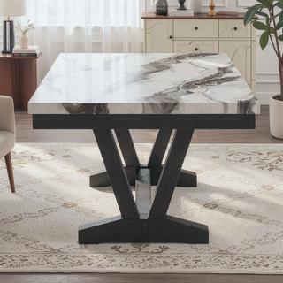 Sunvega Contemporary Fabric Upholstery Dining Bench with Block Legs