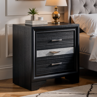 Sunvega Modern 3-Drawer Nightstand with Jewelry Storage for Bedroom