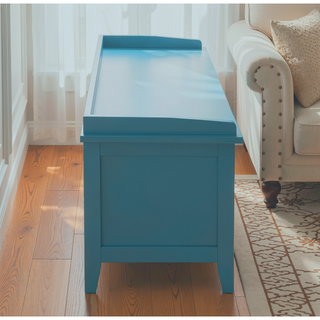 Sunvega Beige and Teal Storage Bench with Three Spacious Rattan Drawer Baskets