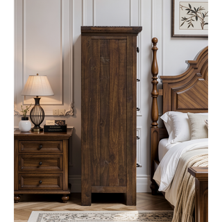 Sunvega Brown 6-Drawer Chest with Traditional Style and Easy Care Finish