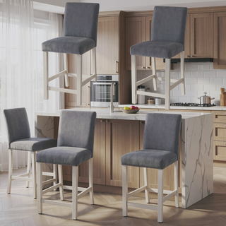 Sunvega Stylish Solid Wood Counter Height Chairs with Padded Seat for Dining Room