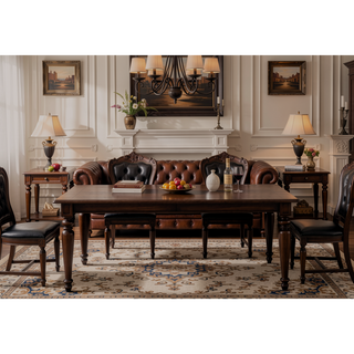 Sunvega 7-Piece Weathered Gray and Beige Transitional Counter Height Dining Set