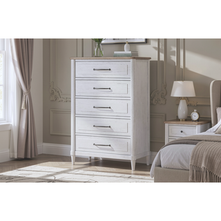 Sunvega Small Teen Chest with Cement Finish and Sand Colored Top for Bedroom