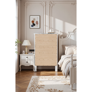 Sunvega Primo White Chest with Durable Print Finish and French Dovetail Drawers