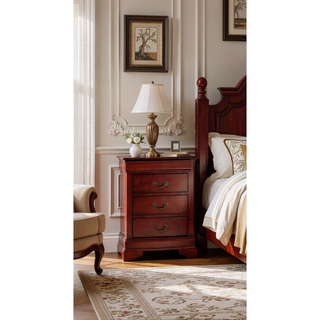 Sunvega Elegant Cherry Traditional Lingerie Chest with Spacious Drawers for Bedroom