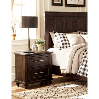 Sunvega Solid Transitional Style Bedroom Nightstand with 2 Dovesetail Drawers