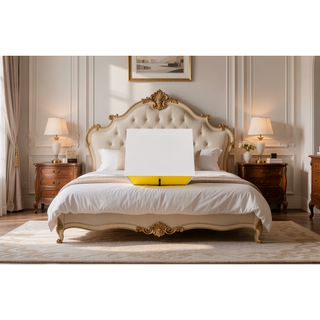 Sunvega Modern White and Brown Nightstand with 2 Drawers for Bedroom