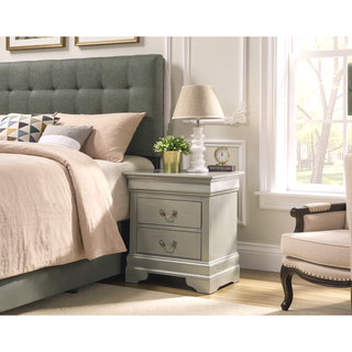 Sunvega Elegant Silver Champagne Nightstand with Rich Finish and Easy Cleaning