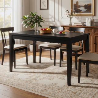 Sunvega Farmhouse Style Counter Height Dining Table with Rubberwood Frame and Wood-Like Top