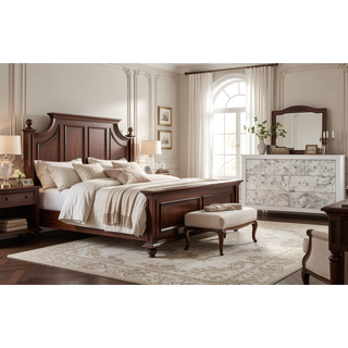 Sunvega Marble Style Dresser with Spacious Drawers and Knob Hardware