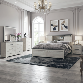 Sunvega Dark Top Finish Nightstand with Spacious Drawers and Block Style Feet