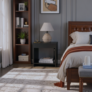 Sunvega Black Nightstand with Open Shelf Storage for Bedroom Room Layouts