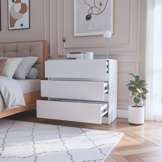 Sunvega Duncan Nightstand with Top Open Shelf and Large Drawer for Bedroom