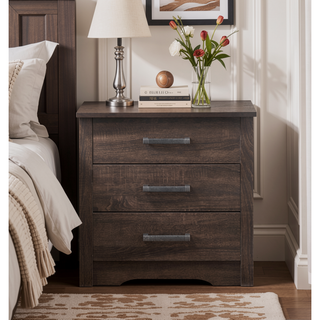 Sunvega Modern Elegance Wenge Nightstand with Durable Structure for Bedroom Decor
