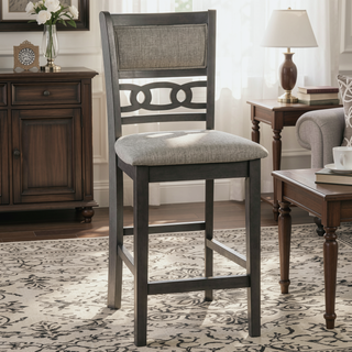 Sunvega Transitional Gray 5-Piece Counter Height Dining Set with Round Table