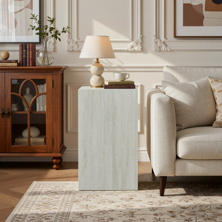 Sunvega Modern Transitional Beige Finish Nightstand with Three Wooden Drawers