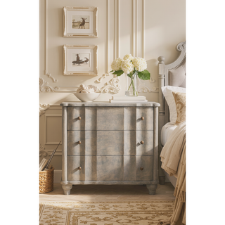 Sunvega Acid Wash Solid Mango Wood Chest with Soft Curved Legs