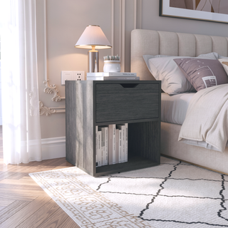 Sunvega 50x40x60 cm Nightstand End Table with Spacious Sliding Drawer