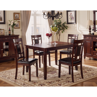 Sunvega Modern Contemporary Dining Set with Dark Espresso Finish and Eyelet Back Chairs