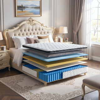 Sunvega 12 Inch King Size Gel Memory Foam Pocketed Coil Mattress for Spinal Support