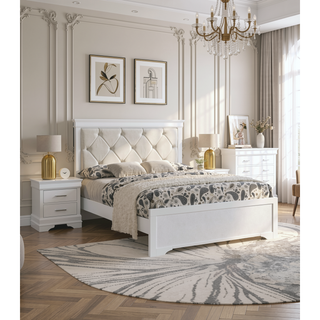 Sunvega Modern Glam Champagne Finish Crystal Diamond Tufted Crocodile Texture Nightstand