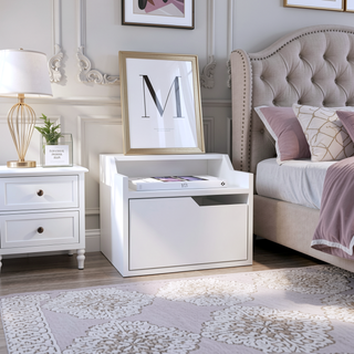 Sunvega Floating Nightstand with Single Drawer and Sleek Two-Tiered Shelf Surfaces for Bedroom