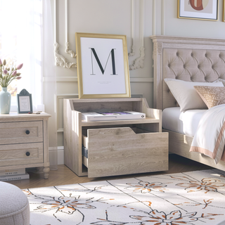 Sunvega Floating Nightstand with Single Drawer and Sleek Two-Tiered Shelf Surfaces for Bedroom