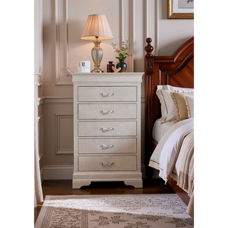 Sunvega Silver Champagne Nightstand with Two Spacious Drawers for Bedroom