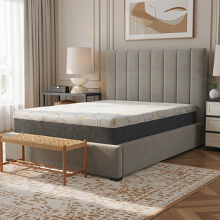 Sunvega 12" Copper Gel Cooling Memory Foam Mattress with Edge Support and Air Grid Base