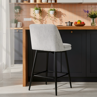 Sunvega Counter Height Swivel Bar Stools Set of 2 with Upholstered Seat and Back