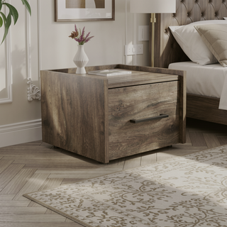 Sunvega Wall-Mounted Nightstand with Single Drawer for Bedroom or Living Room