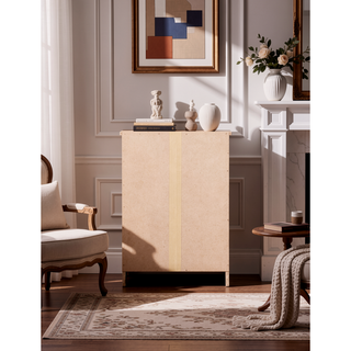 Sunvega Gray Nightstand with Brushed Finish Handle for Bedside Storage