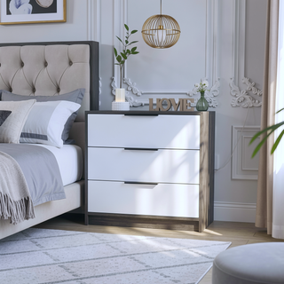 Sunvega Washington Three Drawer Dresser for Bedroom Storage with Easy Assembly