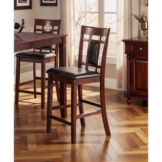 Sunvega Modern Contemporary 5pc Counter Height Dining Set with Eyelet Back Chairs